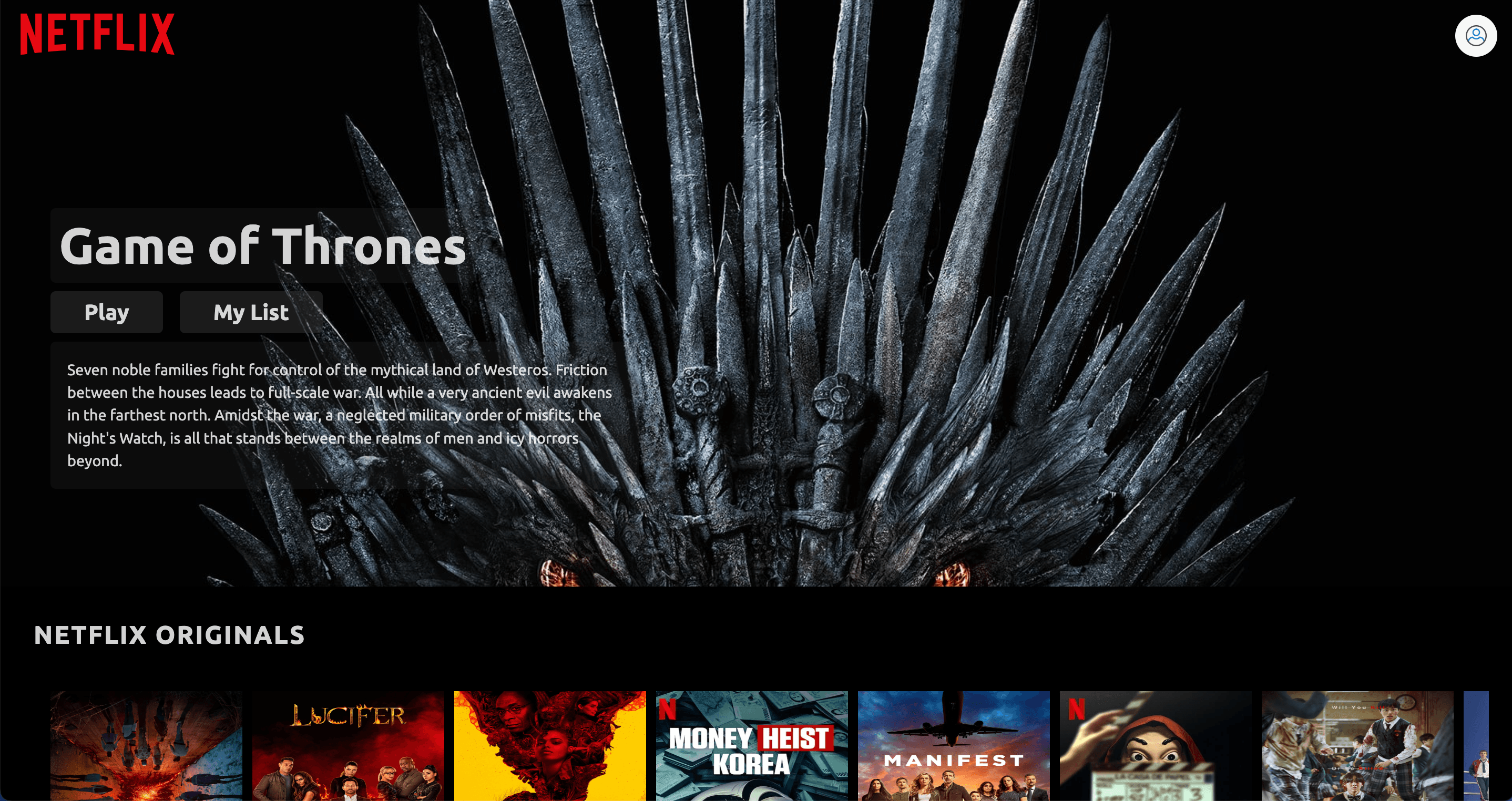 Netflix Homepage Clone